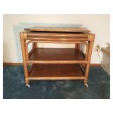 Rolling Rattan Entertainment With Swivel Top