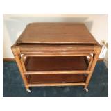 Rolling Rattan Entertainment With Swivel Top