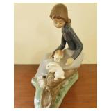 Lladro Girl With Rabbits Figurine