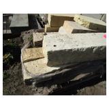 Limestone wall block, largest is ap...