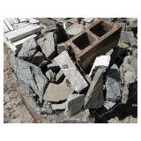 Rubble wall, wire bundle...
