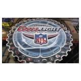 36" x 36" Metal NFL Coors Light Beer Sign
