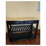 Kitchen Butcher Block Center island or  Serving Cart