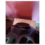 Folded Rim Black Amethyst Glass Candy Dish