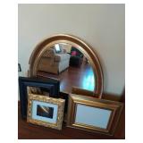 Oval Mirror with Three Frames
