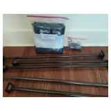 Five Curtain Rods with Two Curtains