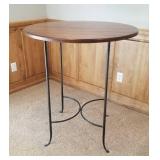 Tall Shaker Pub Table with 2 Chaps Leather Sling Bar Stools