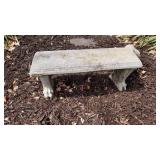 Concrete Garden Bench with Pawfoot Feet