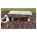 Concrete Garden Bench with Pawfoot Feet