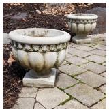 Concrete Garden Planters, pair