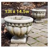 Concrete Garden Planters, pair