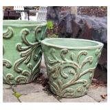 Celery Green Outdoor Planters, set of 2