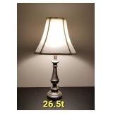 Brushed nickel pedestal table lamp