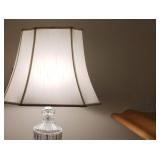 Elegant Clear Crystal Table Lamps with Silver Bases, pair