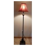 Bronze Floor Lamp with Red Berry Shade