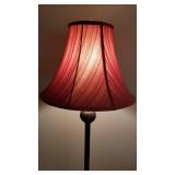 Bronze Floor Lamp with Red Berry Shade