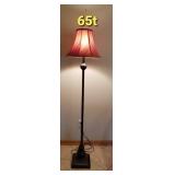 Bronze Floor Lamp with Red Berry Shade