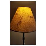 Black Iron Floor Lamp with Natural Shade