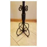 Black Iron Floor Lamp with Natural Shade