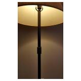 Black Iron Floor Lamp with Natural Shade