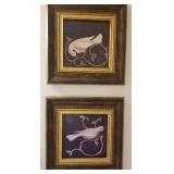 Pair of Framed Morning Dove Prints signed Regina Andreen