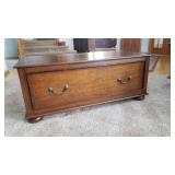 Mahogany Cocktail Table with Doublesided Pullout Drawer
