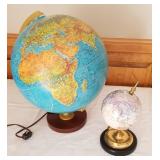 Lit Globe Lamp with Small Desktop Globe