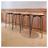 Blonde Leather Seated Barstool Set of 4