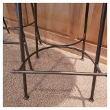 Blonde Leather Seated Barstool Set of 4
