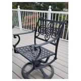 Heavy Cast Aluminum Patio Table and 4 Swivel Chairs