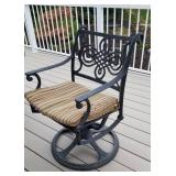 Heavy Cast Aluminum Patio Table and 4 Swivel Chairs
