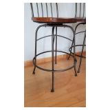 Heavy Shaker Style Iron Swivel Bar Stools