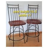 Heavy Shaker Style Iron Swivel Bar Stools