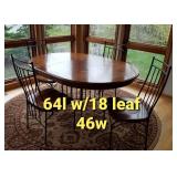 Shaker Style Dining Table with 4 Chairs & Leaf