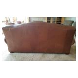Thomasville Chocolate Brown Leather Sofa Couch