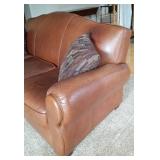 Thomasville Chocolate Brown Leather Sofa Couch