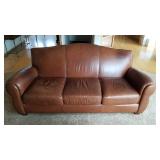 Thomasville Chocolate Brown Leather Sofa Couch