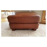 Thomasville Chocolate Brown Leather  Ottoman