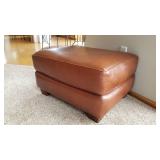 Thomasville Chocolate Brown Leather  Ottoman