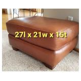 Thomasville Chocolate Brown Leather  Ottoman