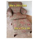 Cottage Rose Arm Chair and Ottoman