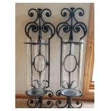 Large Black Iron Candelabras