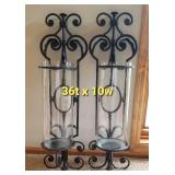Large Black Iron Candelabras