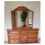 Vintage Broyhill Long Dresser with Mirror