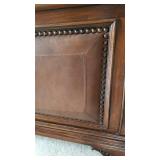 King Leather and Brass Tack Sleigh Bed