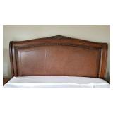 King Leather and Brass Tack Sleigh Bed