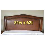 King Leather and Brass Tack Sleigh Bed