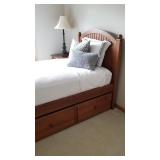 Ethan Allen Twin Bed with Trundle Storage Drawer