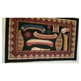 Canoe Theme Hook Loop Area Rug ~ 42 x 66