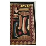 Canoe Theme Hook Loop Area Rug ~ 42 x 66